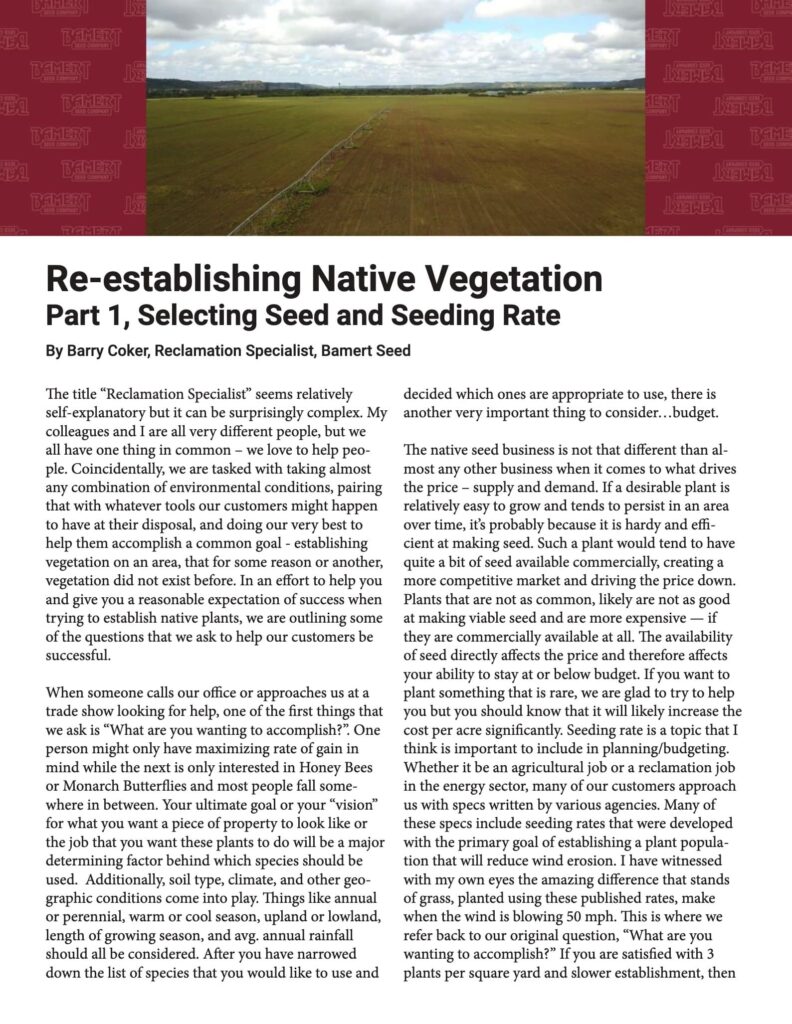 reestablishing native vegetation