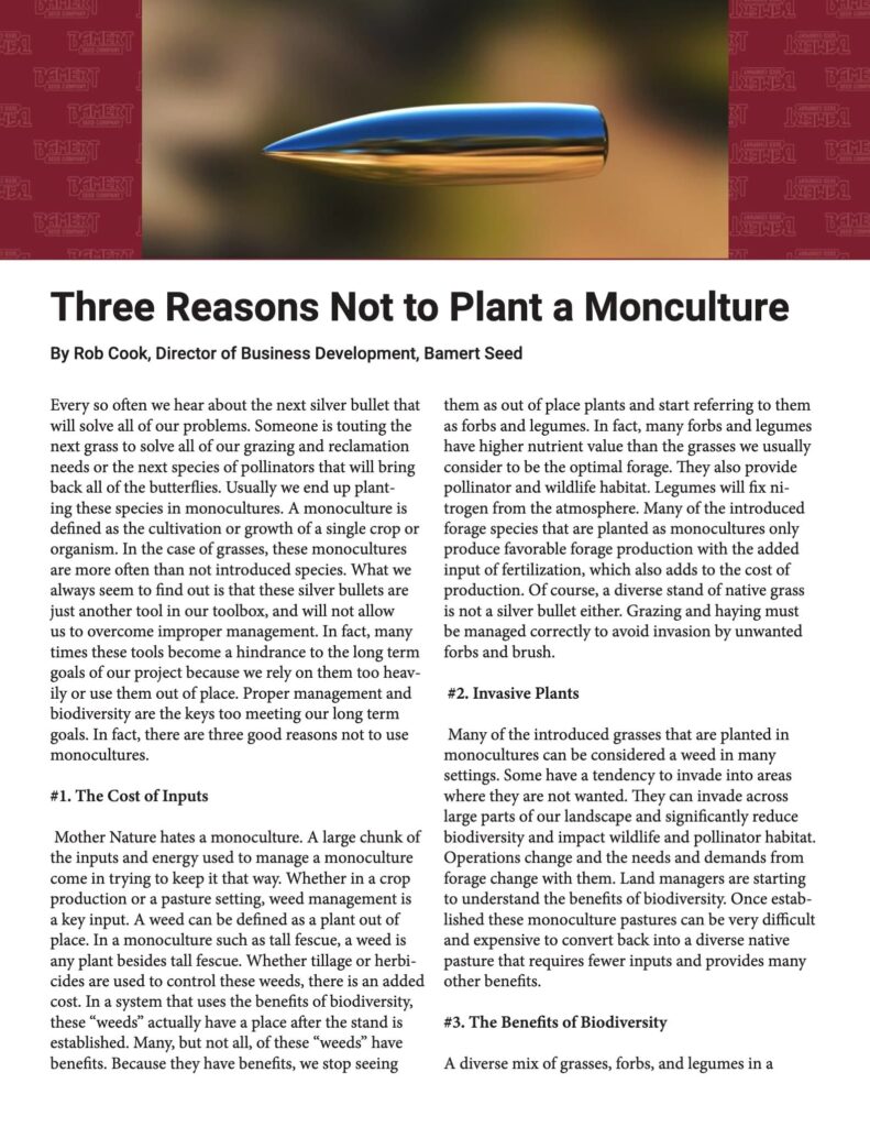 three reasons not to plant monocultures