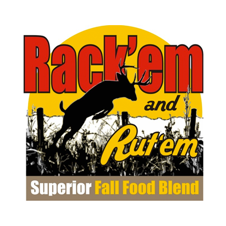 rack em and rut em superior fall food blend logo